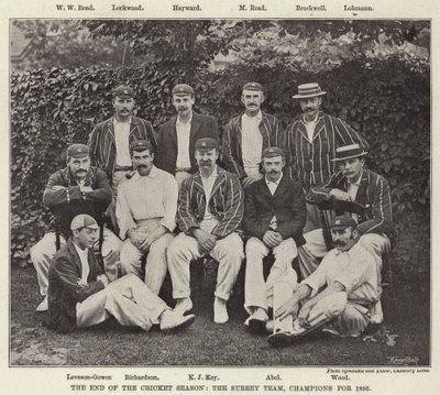 A krikettszezon vége, a Surrey csapata, 1895 bajnokai alkotó: English Photographer