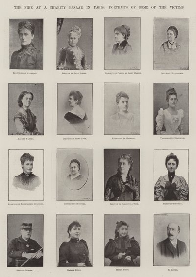 Tűz a jótékonysági bazárban Párizsban, Portré néhány áldozatról alkotó: English Photographer