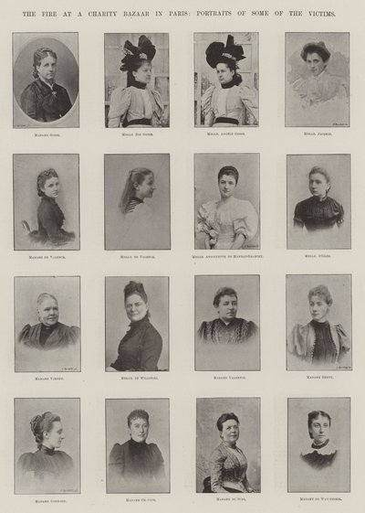Tűz a jótékonysági bazárban Párizsban, Portré néhány áldozatról alkotó: English Photographer