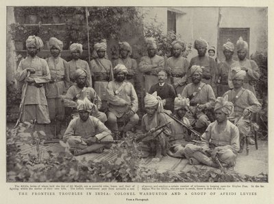 The Frontier Troubles in India, Warburton ezredes és egy csoport Afridi Levies alkotó: English Photographer