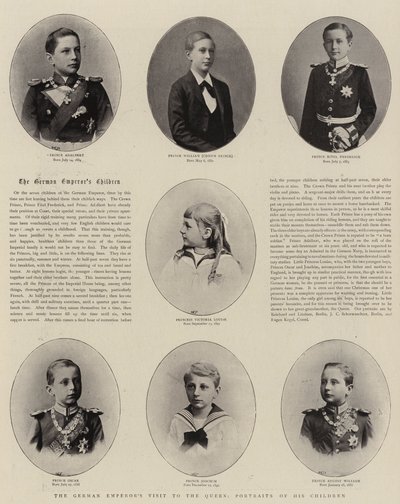 A német császárok látogatása a királynőnél, gyermekeinek portréi alkotó: English Photographer