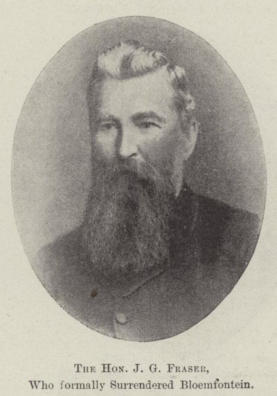 A tisztelt J. G. Fraser, aki hivatalosan is feladta Bloemfonteint alkotó: English Photographer