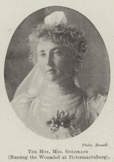 A tisztelt Goldmann asszony, a sebesülteket ápolja Pietermaritzburgban alkotó: English Photographer