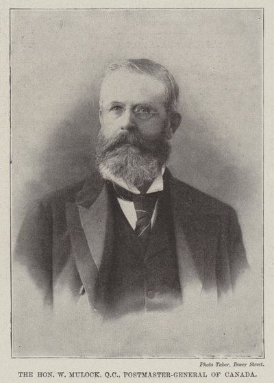 A tisztelt W Mulock, QC, Kanada postafőnöke alkotó: English Photographer