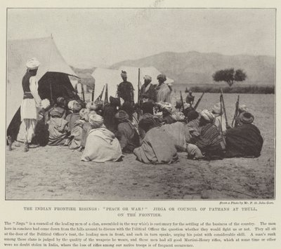 Az indiai határok felemelkedése, béke vagy háború? Jirga vagy Pathanok Tanácsa Thullban, a határon alkotó: English Photographer