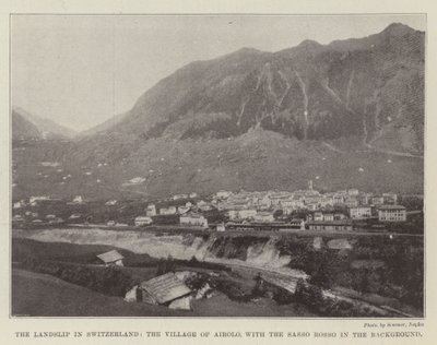 Földcsuszamlás Svájcban, Airolo faluban, a háttérben a Sasso Rossóval alkotó: English Photographer