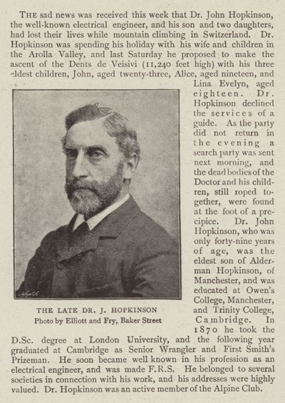 A néhai Dr. J Hopkinson alkotó: English Photographer