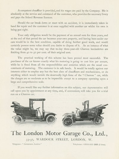 A London Motor Garage Co alkotó: English Photographer