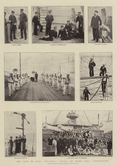 A HMS Victoria elvesztése, Jelenetek a HMS Camperdown fedélzetén alkotó: English Photographer
