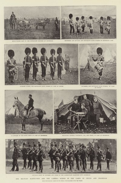 A katonai manőverek és a kamera, jelenetek Churn és Crookham táborában alkotó: English Photographer