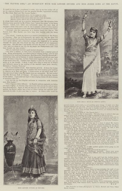 The Nautch Girl, interjú Miss Lenore Snyderrel és Miss Jessie Bonddal a Savoyban alkotó: English Photographer