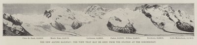 Az új alpesi vasút, a kilátás, amely a Gornergrat állomásról látható alkotó: English Photographer