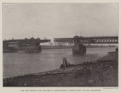 Az új híd a Dee felett Queensferryben, amelyet június 2-án nyitott meg Gladstone úr alkotó: English Photographer