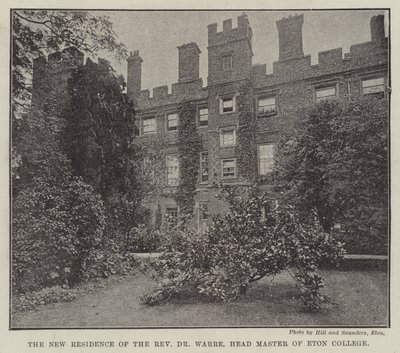 Dr. Warre tiszteletes, az Eton College vezető mesterének új rezidenciája alkotó: English Photographer