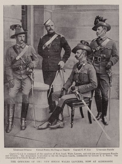 A New South Wales Lancers tisztjei, jelenleg Aldershotban alkotó: English Photographer