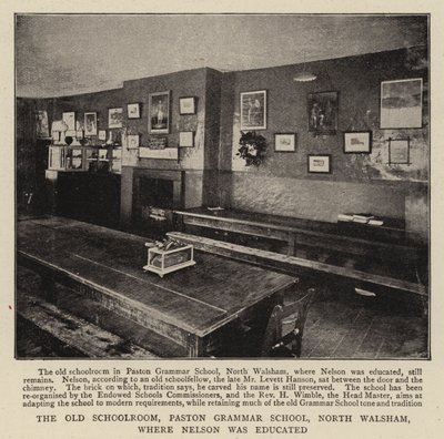 Old Schoolroom, Paston Grammar School, North Walsham, ahol Nelson tanult alkotó: English Photographer