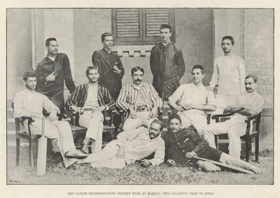 A Parsee képviselő krikettcsapata Bombayban, a bajnokcsapat Indiában alkotó: English Photographer