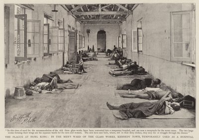 A pestis Hong Kongban, a Kennedy Town-i Üveggyár Mens Ward-jában, ideiglenesen kórházként használták alkotó: English Photographer