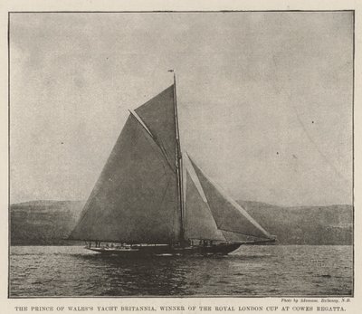A Prince of Wales Yacht Britannia, a Cowes Regatta Royal London Kupa győztese alkotó: English Photographer