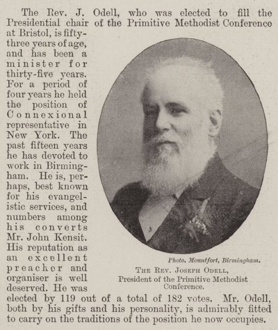 Joseph Odell tiszteletes, a Primitív Metodista Konferencia elnöke alkotó: English Photographer