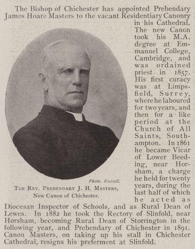 The Reverend Prebendary J H Masters, Chichester új kánonja alkotó: English Photographer