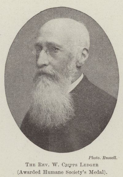 W Cripps Ledger tiszteletes, a Humane Societys éremmel kitüntették alkotó: English Photographer