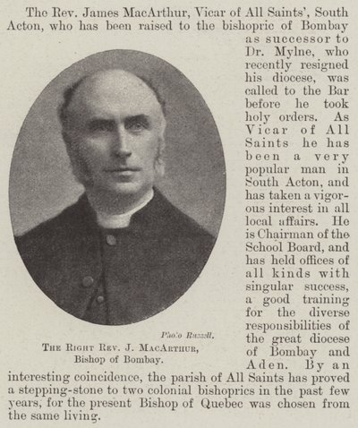 J MacArthur tisztelendő, Bombay püspöke alkotó: English Photographer