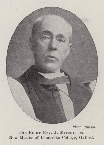 A jobb tiszteletes J Mitchinson, az oxfordi Pembroke College új mestere alkotó: English Photographer