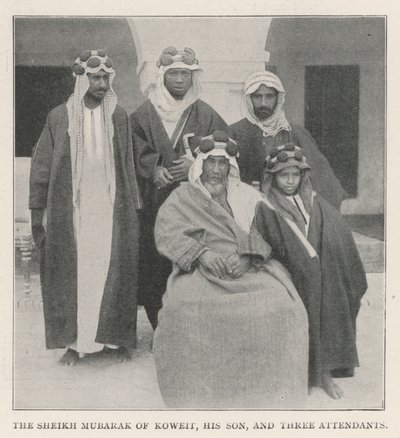 Koweit Mubarak sejkje, fia és három kísérője alkotó: English Photographer