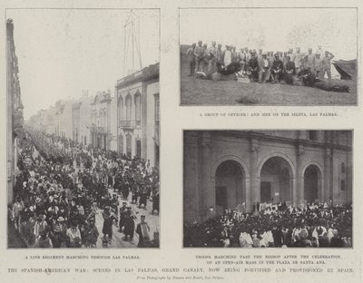 A spanyol-amerikai háború, jelenetek Las Palmasban, Grand Canary, most Spanyolország megerősíti és ellátja alkotó: English Photographer