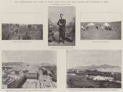 A spanyol-amerikai háború, jelenetek a Grand Kanári-szigeten, amelyet most Spanyolország erősít meg és lát el alkotó: English Photographer