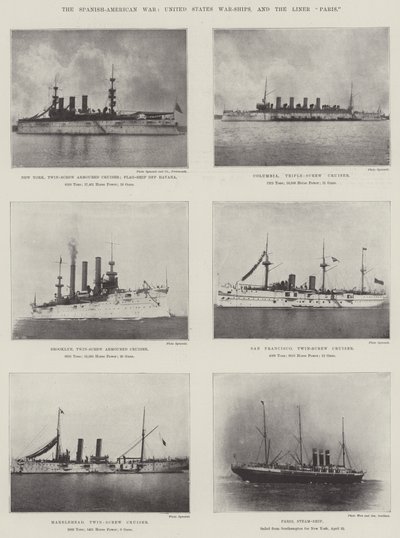 A spanyol-amerikai háború, az Egyesült Államok hadihajói és a Paris Liner alkotó: English Photographer