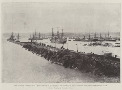A spanyol-amerikai háború, Las Palmas kikötője, Gran Canaria fővárosa, amelyet most Spanyolország erősít meg alkotó: English Photographer