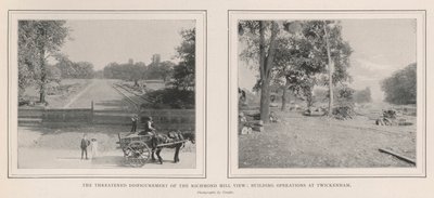 A Richmond Hill View fenyegetett eltorzítása, Twickenham építési munkái alkotó: English Photographer