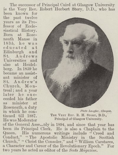 The Very Reverend R H Story, DD, a Glasgow Egyetem igazgatója alkotó: English Photographer