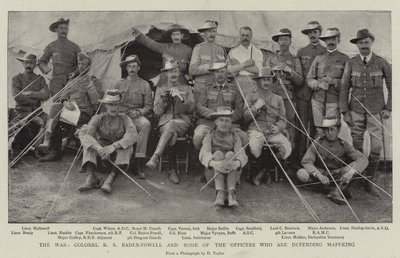 A háború, R S Baden-Powell ezredes és néhány tiszt, akik Mafekinget védik alkotó: English Photographer