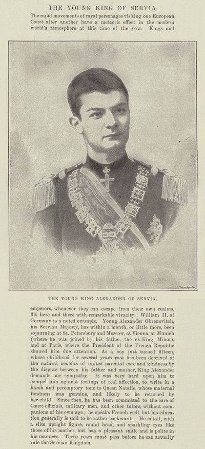 Sándor ifjú szerb király alkotó: English Photographer