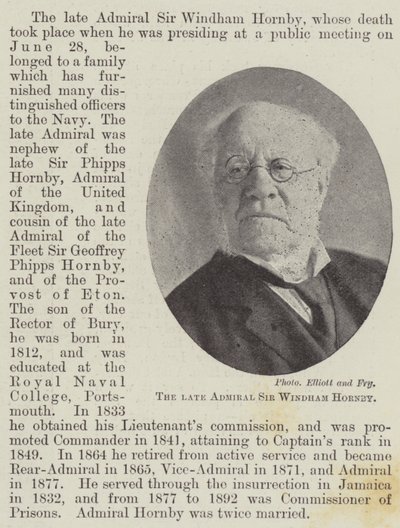 A néhai Sir Windham Hornby admirális alkotó: English Photographer
