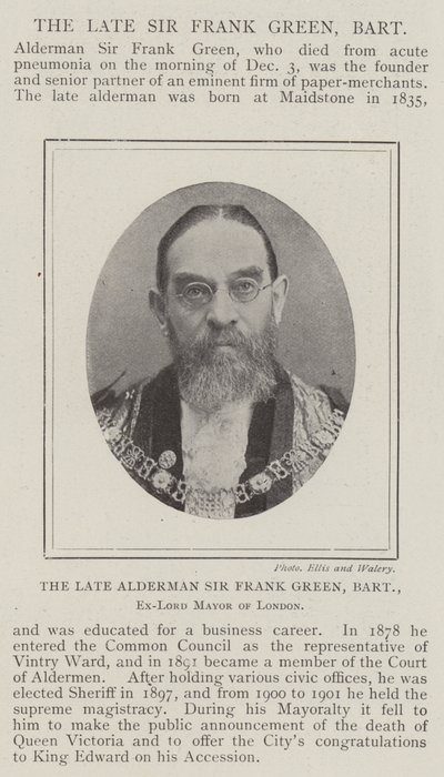 A néhai alderman, Sir Frank Green, Baronet, London volt polgármestere alkotó: English Photographer