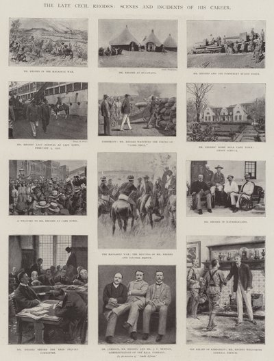 A néhai Cecil Rhodes, Karrierjének jelenetei és eseményei alkotó: English Photographer