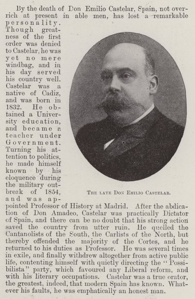 A néhai Don Emilio Castelar alkotó: English Photographer