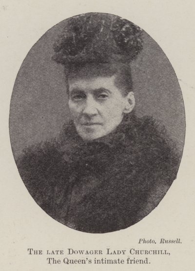 A néhai özvegy, Lady Churchill, a királynék meghitt barátja alkotó: English Photographer