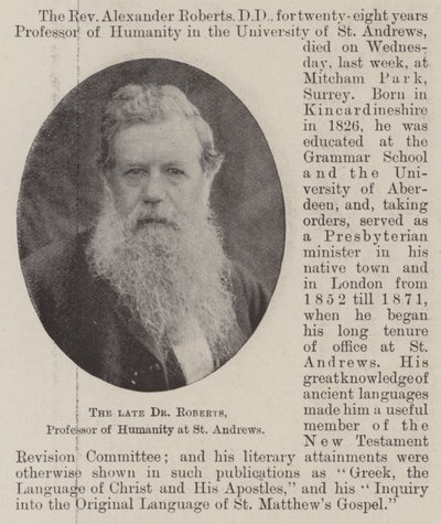 A néhai Dr Roberts, a St Andrews-i emberiség professzora alkotó: English Photographer