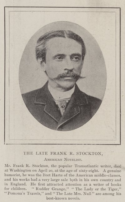 A néhai Frank R Stockton amerikai regényíró alkotó: English Photographer