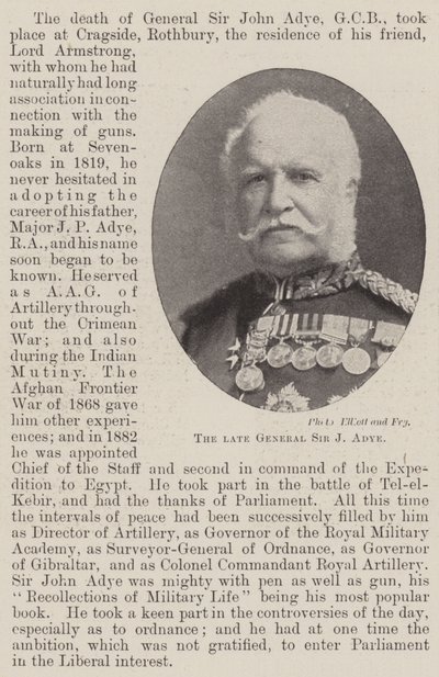 A néhai Sir J Adye tábornok alkotó: English Photographer