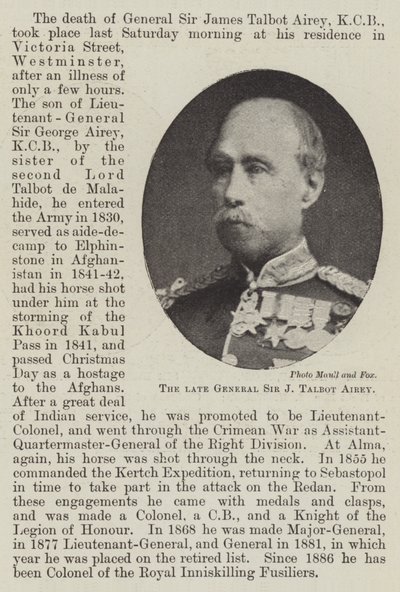 A néhai Sir J Talbot Airey tábornok alkotó: English Photographer