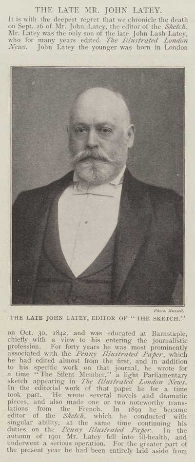 A néhai John Latey, a The Sketch szerkesztője alkotó: English Photographer