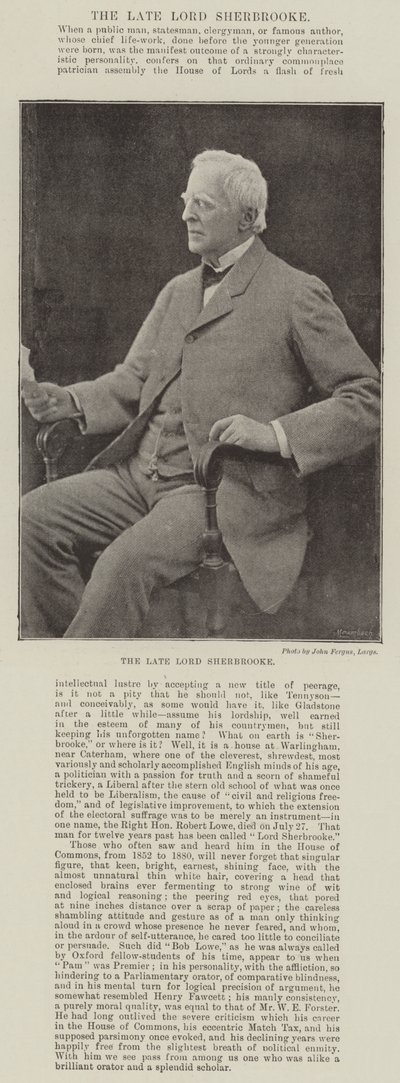 A néhai Lord Sherbrooke alkotó: English Photographer