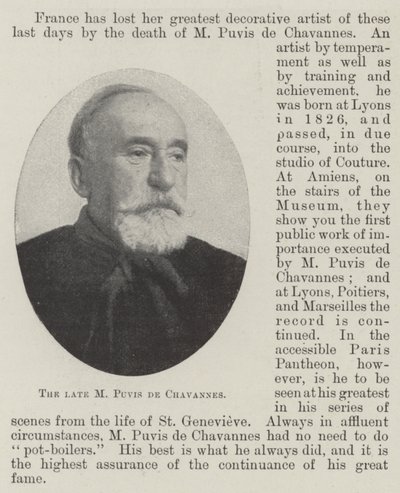 A néhai M Puvis de Chavannes alkotó: English Photographer