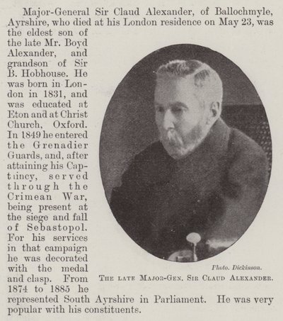 A néhai Sir Claud Alexander vezérőrnagy alkotó: English Photographer